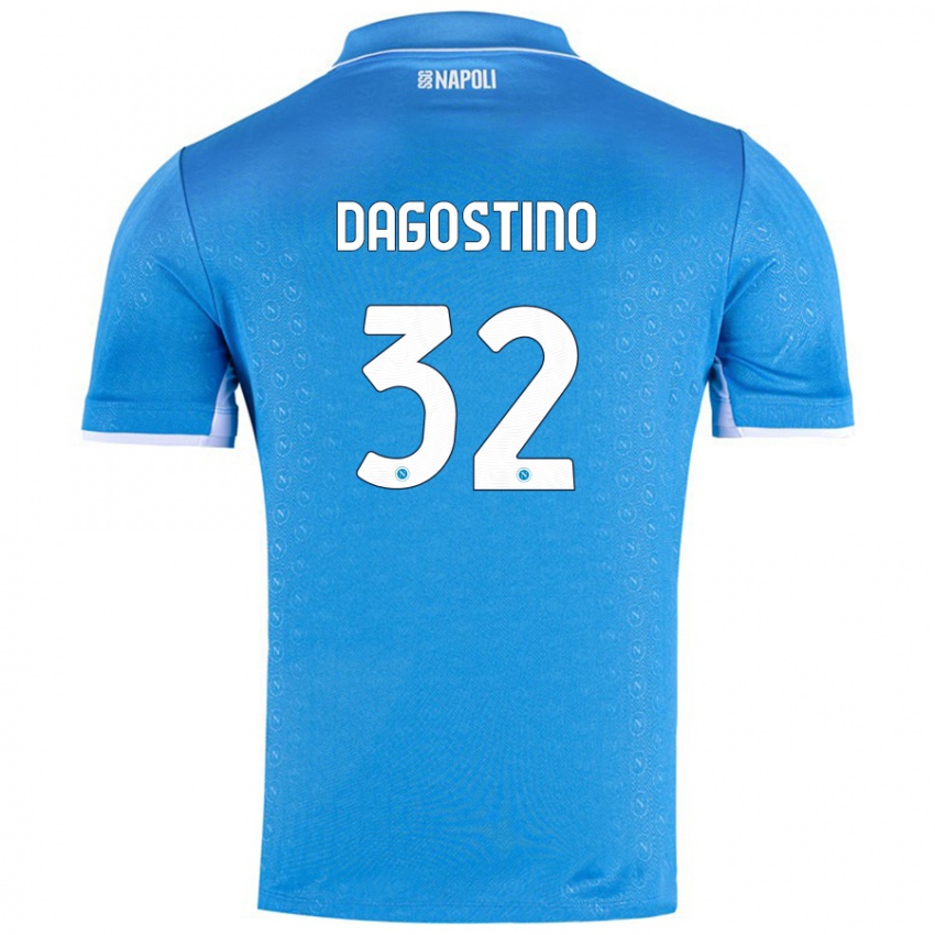 Niño Camiseta Giuseppe Dagostino #32 Azul Cielo 1ª Equipación 2024/25 La Camisa