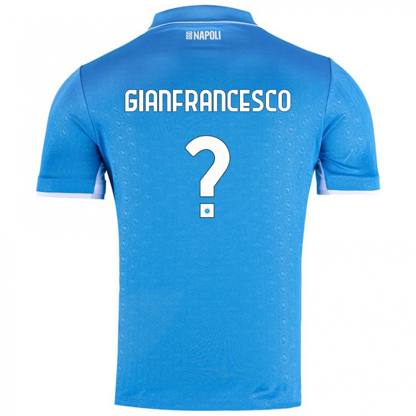 Niño Camiseta Sergio Gianfrancesco #0 Azul Cielo 1ª Equipación 2024/25 La Camisa