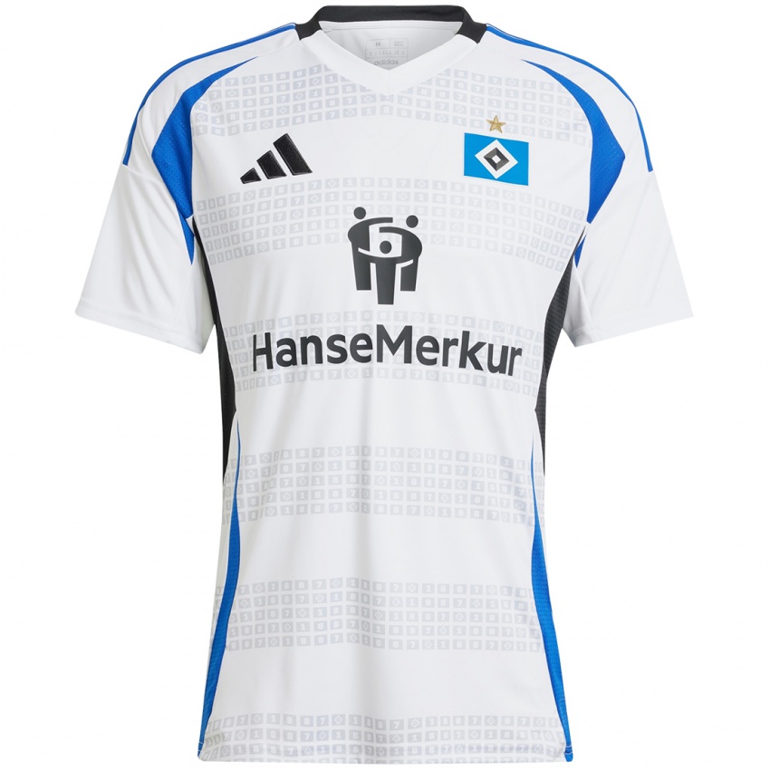 Niño Camiseta Arlind Rexhepi #11 Blanco Azul 1ª Equipación 2024/25 La Camisa