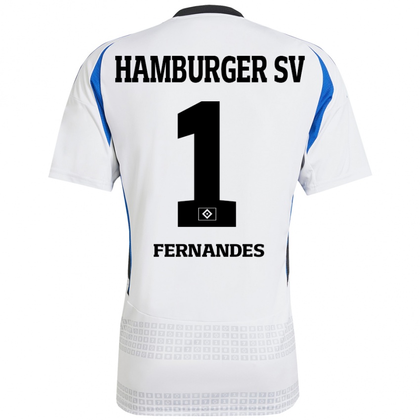 Niño Camiseta Daniel Heuer Fernandes #1 Blanco Azul 1ª Equipación 2024/25 La Camisa