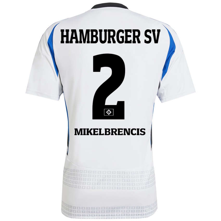 Niño Camiseta William Mikelbrencis #2 Blanco Azul 1ª Equipación 2024/25 La Camisa