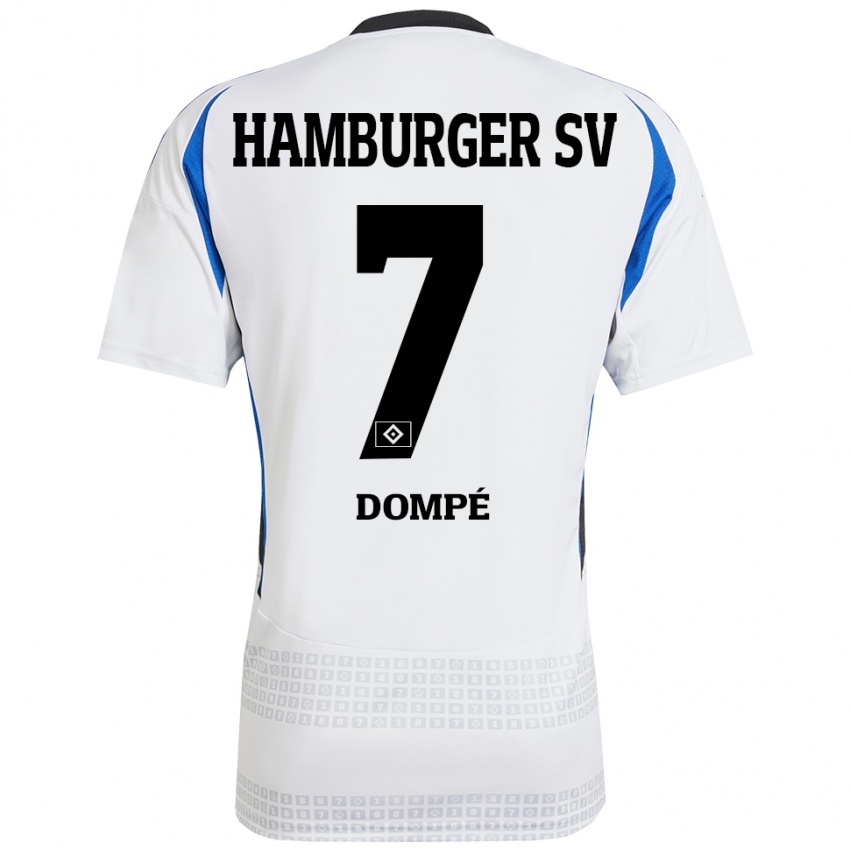 Niño Camiseta Jean-Luc Dompé #7 Blanco Azul 1ª Equipación 2024/25 La Camisa