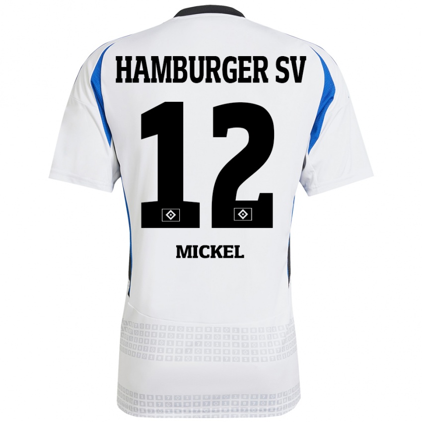 Niño Camiseta Tom Mickel #12 Blanco Azul 1ª Equipación 2024/25 La Camisa