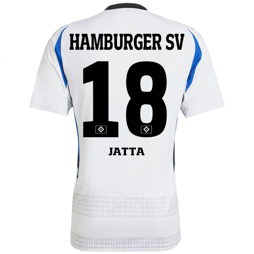 Niño Camiseta Bakery Jatta #18 Blanco Azul 1ª Equipación 2024/25 La Camisa