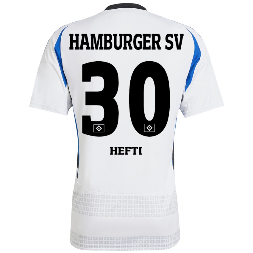 Niño Camiseta Silvan Hefti #30 Blanco Azul 1ª Equipación 2024/25 La Camisa