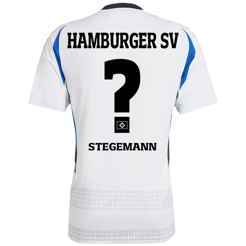 Niño Camiseta Jean-Pierre Stegemann #0 Blanco Azul 1ª Equipación 2024/25 La Camisa