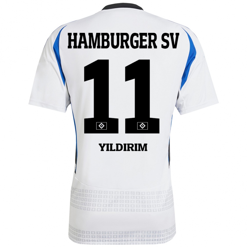 Niño Camiseta Mehmet Yildirim #11 Blanco Azul 1ª Equipación 2024/25 La Camisa