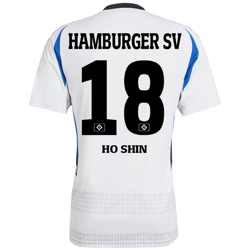 Niño Camiseta Jae Ho Shin #18 Blanco Azul 1ª Equipación 2024/25 La Camisa