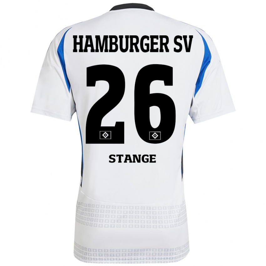 Niño Camiseta Otto Stange #26 Blanco Azul 1ª Equipación 2024/25 La Camisa