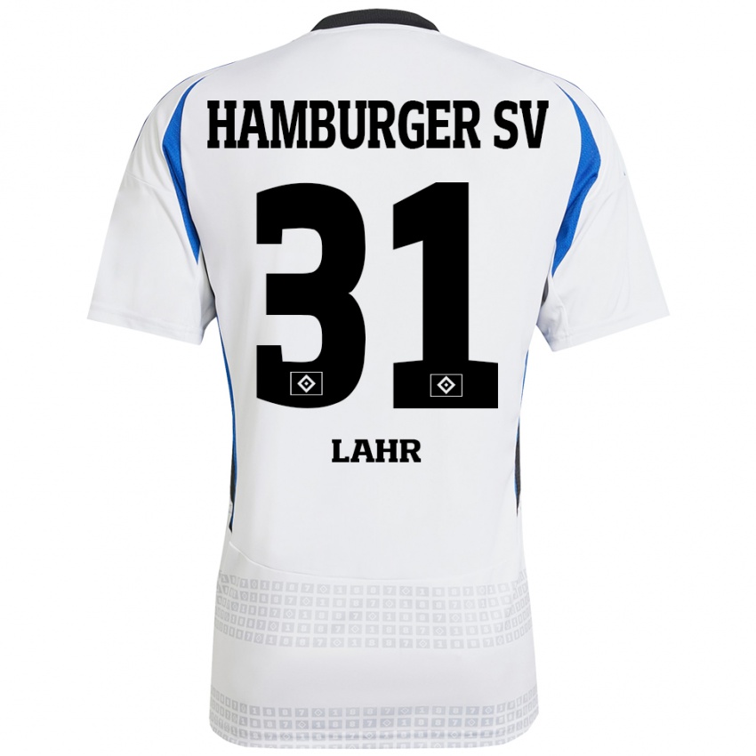 Niño Camiseta Jobina Lahr #31 Blanco Azul 1ª Equipación 2024/25 La Camisa