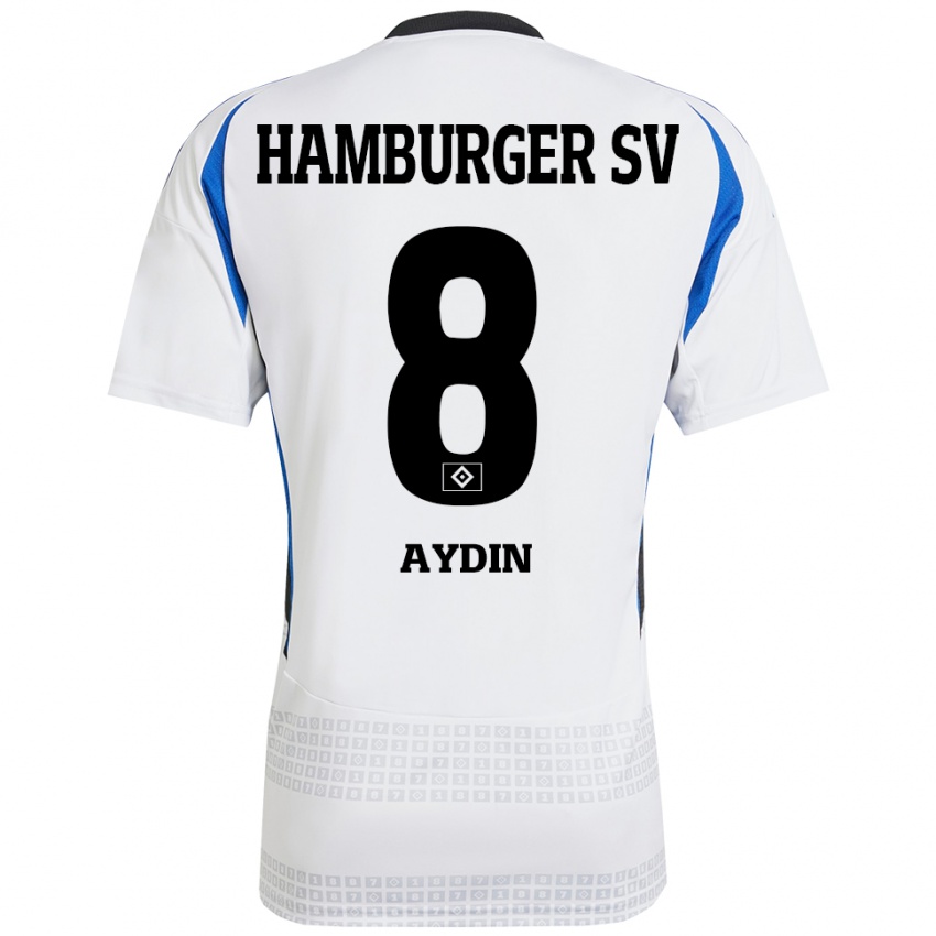 Niño Camiseta Songül Aydin #8 Blanco Azul 1ª Equipación 2024/25 La Camisa