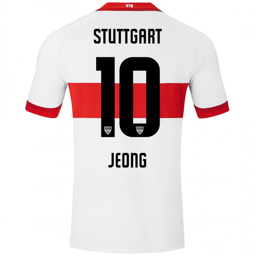 Niño Camiseta Woo-Yeong Jeong #10 Blanco Rojo 1ª Equipación 2024/25 La Camisa