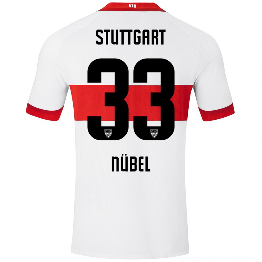 Niño Camiseta Alexander Nübel #33 Blanco Rojo 1ª Equipación 2024/25 La Camisa