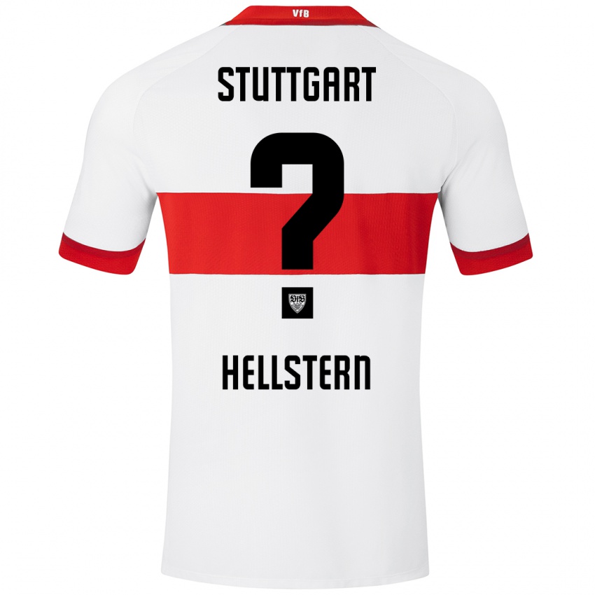 Niño Camiseta Florian Hellstern #0 Blanco Rojo 1ª Equipación 2024/25 La Camisa