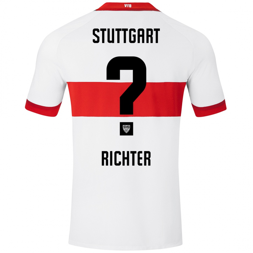 Niño Camiseta Nils Richter #0 Blanco Rojo 1ª Equipación 2024/25 La Camisa