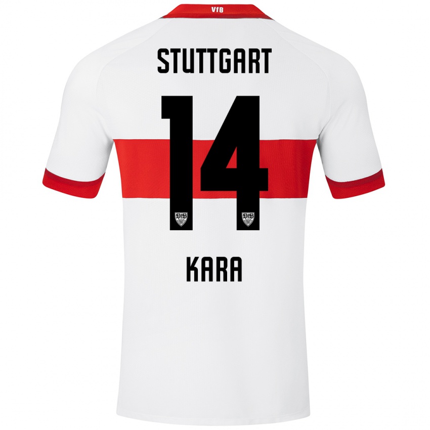 Niño Camiseta Semih Kara #14 Blanco Rojo 1ª Equipación 2024/25 La Camisa