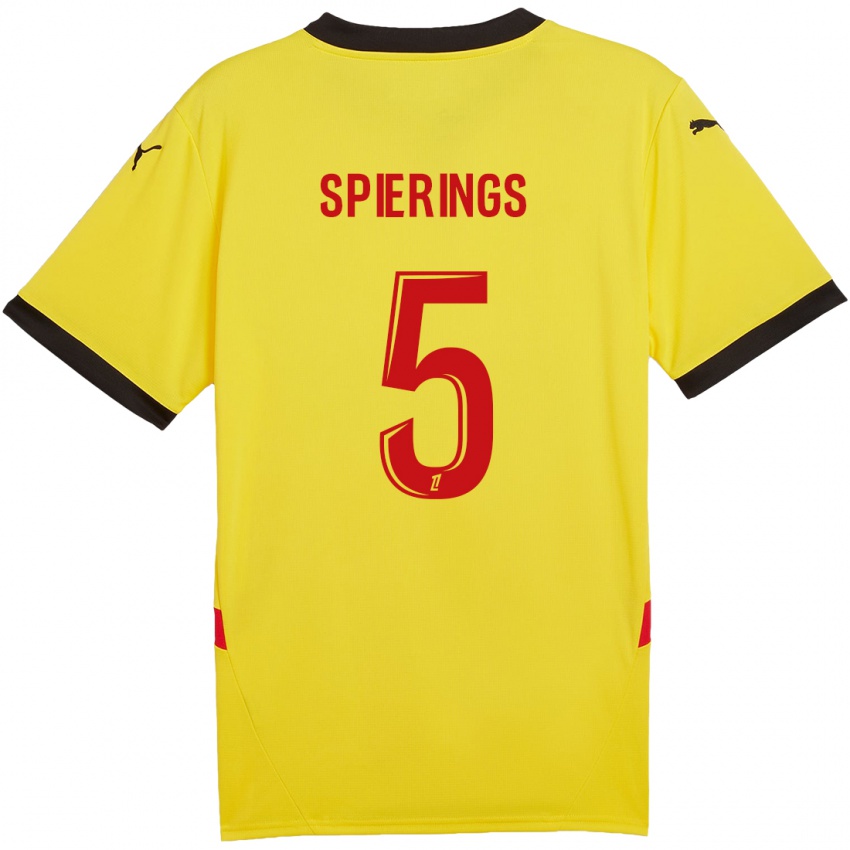 Niño Camiseta Stijn Spierings #5 Amarillo Rojo 1ª Equipación 2024/25 La Camisa