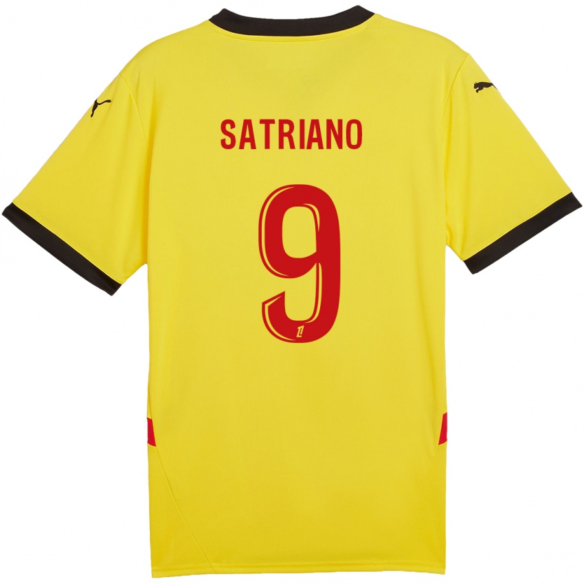 Niño Camiseta Martín Satriano #9 Amarillo Rojo 1ª Equipación 2024/25 La Camisa