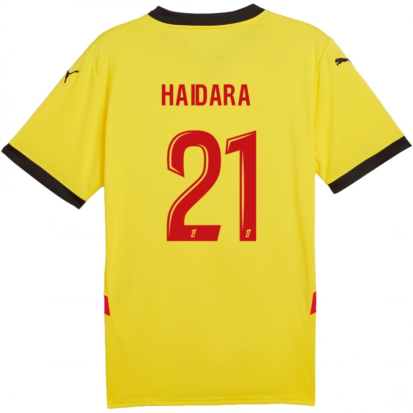 Niño Camiseta Massadio Haidara #21 Amarillo Rojo 1ª Equipación 2024/25 La Camisa