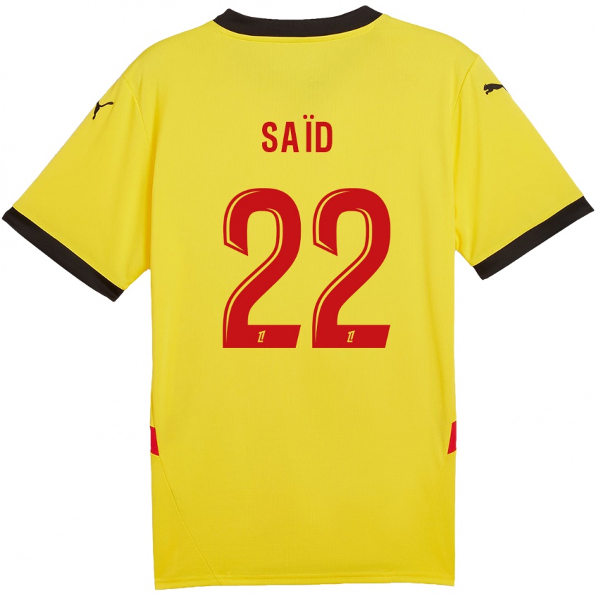 Niño Camiseta Wesley Saïd #22 Amarillo Rojo 1ª Equipación 2024/25 La Camisa