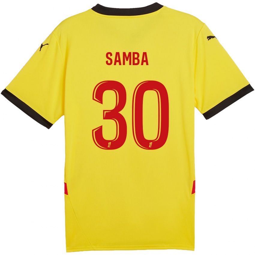 Niño Camiseta Brice Samba #30 Amarillo Rojo 1ª Equipación 2024/25 La Camisa