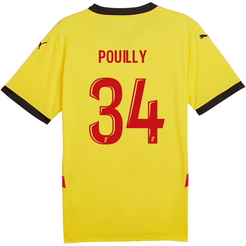 Niño Camiseta Tom Pouilly #34 Amarillo Rojo 1ª Equipación 2024/25 La Camisa