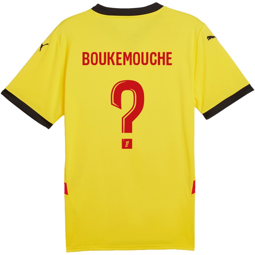 Niño Camiseta Amine Boukemouche #0 Amarillo Rojo 1ª Equipación 2024/25 La Camisa