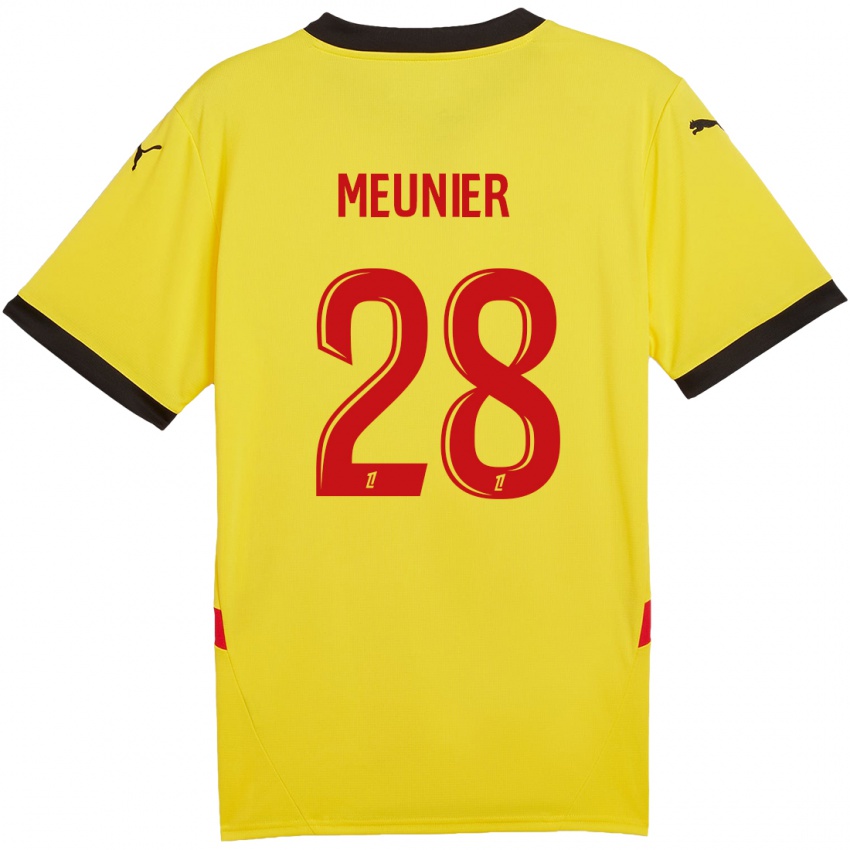 Niño Camiseta Jennifer Meunier #28 Amarillo Rojo 1ª Equipación 2024/25 La Camisa