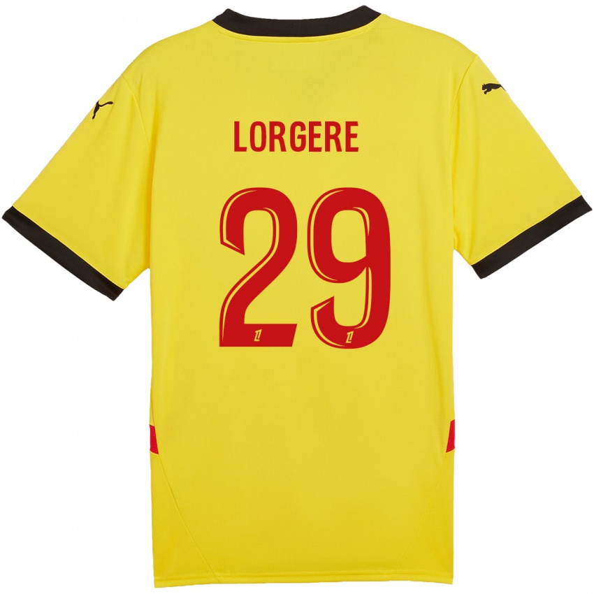 Niño Camiseta Charlotte Lorgeré #29 Amarillo Rojo 1ª Equipación 2024/25 La Camisa