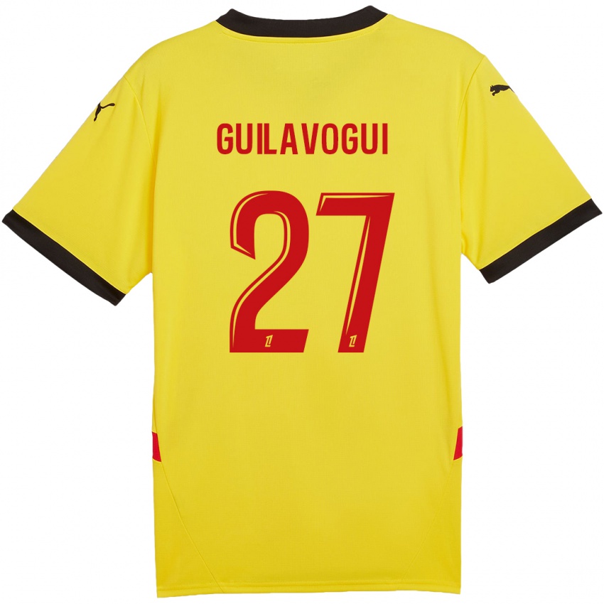 Niño Camiseta Morgan Guilavogui #27 Amarillo Rojo 1ª Equipación 2024/25 La Camisa