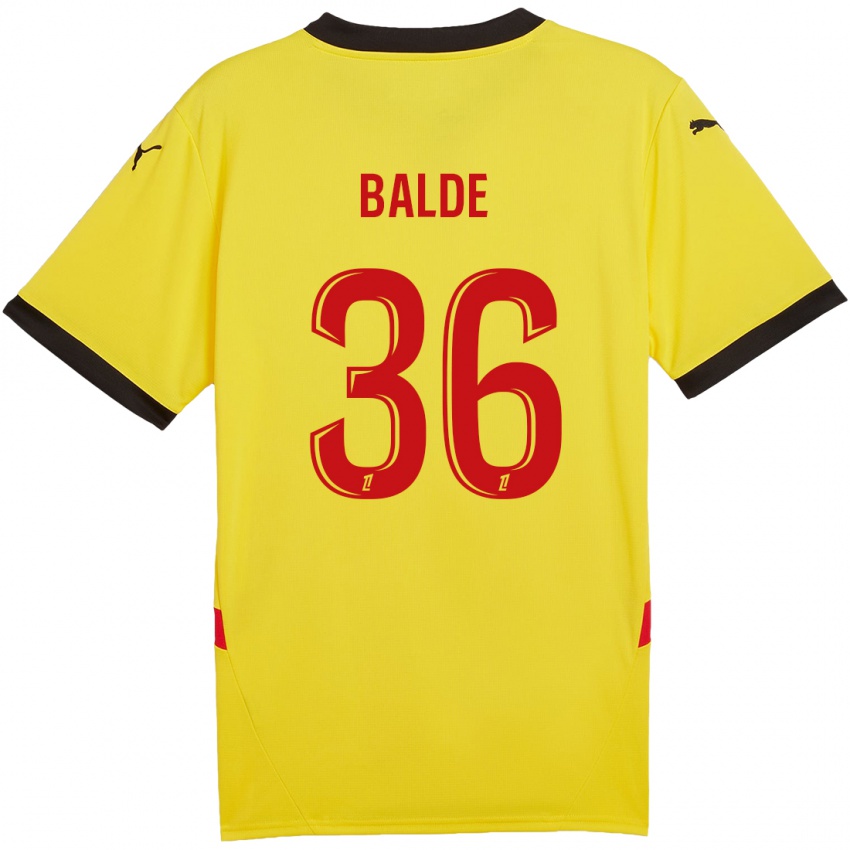 Niño Camiseta Ibrahima Baldé #36 Amarillo Rojo 1ª Equipación 2024/25 La Camisa