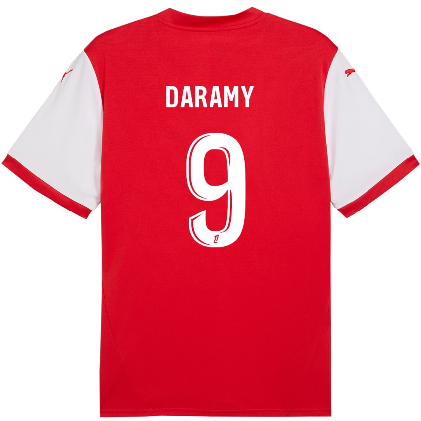 Niño Camiseta Mohamed Daramy #9 Rojo Blanco 1ª Equipación 2024/25 La Camisa