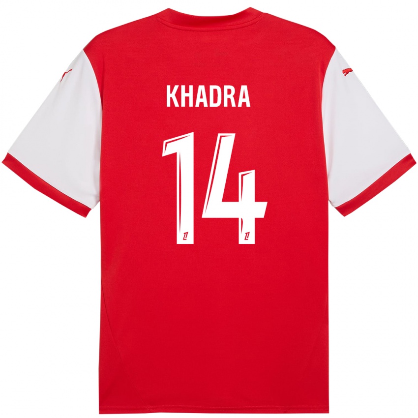 Niño Camiseta Reda Khadra #14 Rojo Blanco 1ª Equipación 2024/25 La Camisa