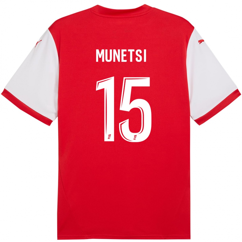 Niño Camiseta Marshall Munetsi #15 Rojo Blanco 1ª Equipación 2024/25 La Camisa