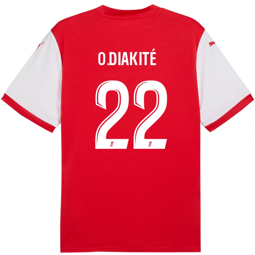 Niño Camiseta Oumar Diakité #22 Rojo Blanco 1ª Equipación 2024/25 La Camisa