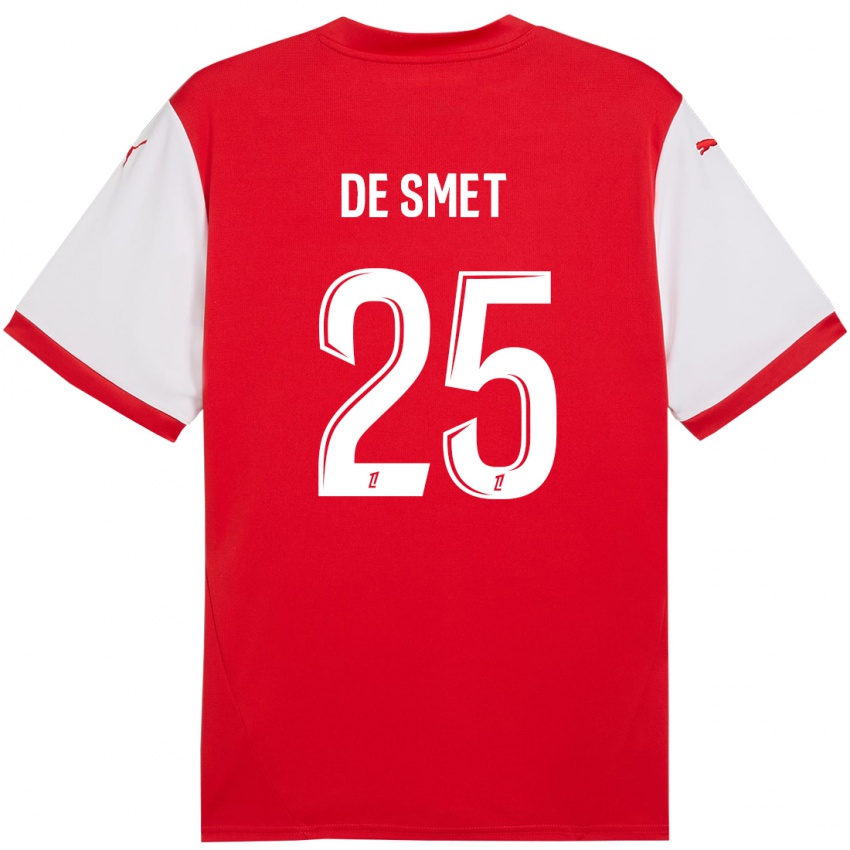 Niño Camiseta Thibault De Smet #25 Rojo Blanco 1ª Equipación 2024/25 La Camisa