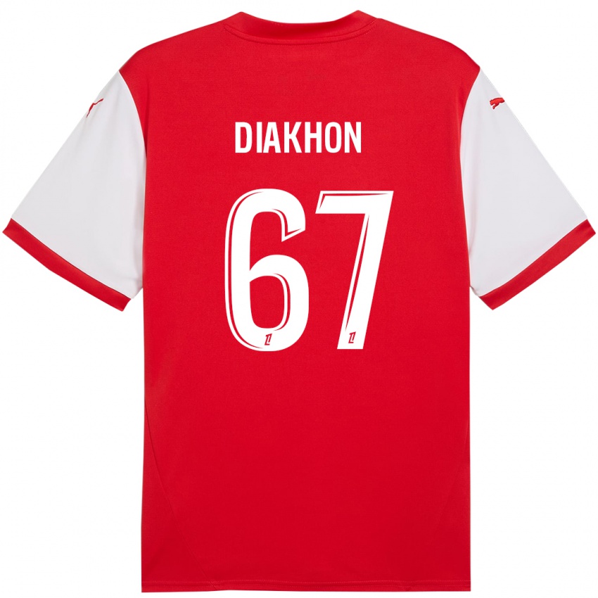 Niño Camiseta Mamadou Diakhon #67 Rojo Blanco 1ª Equipación 2024/25 La Camisa