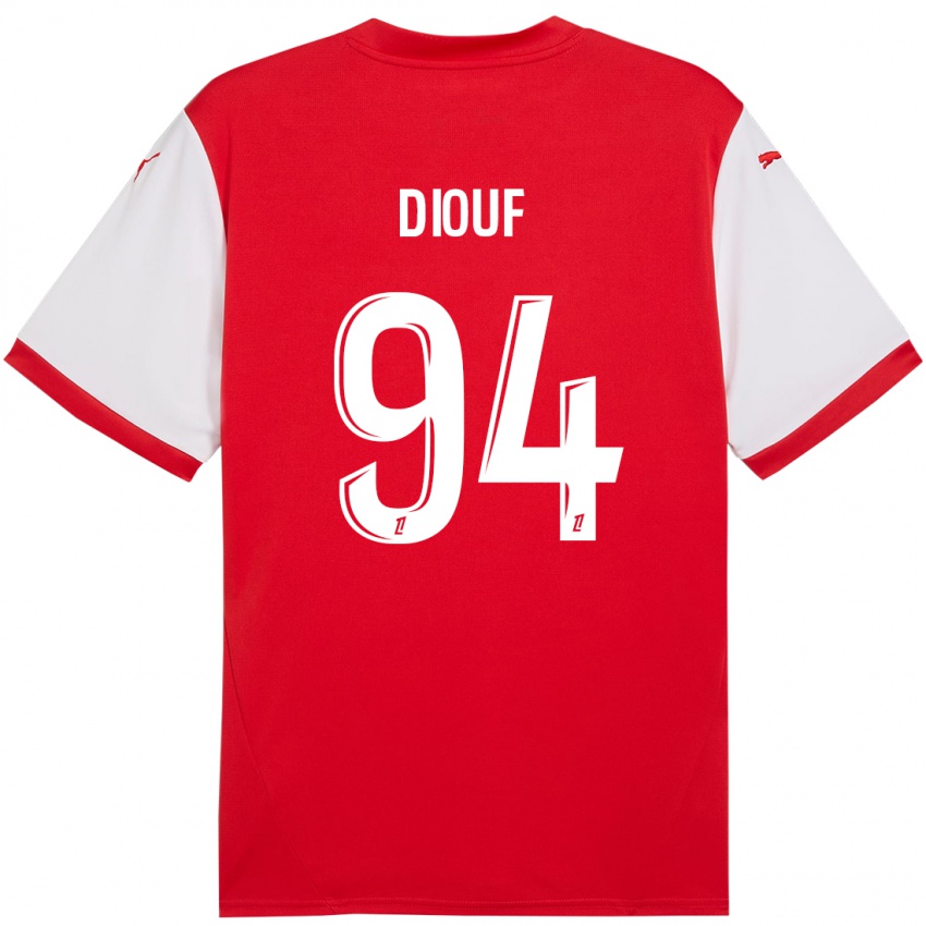 Niño Camiseta Yehvann Diouf #94 Rojo Blanco 1ª Equipación 2024/25 La Camisa