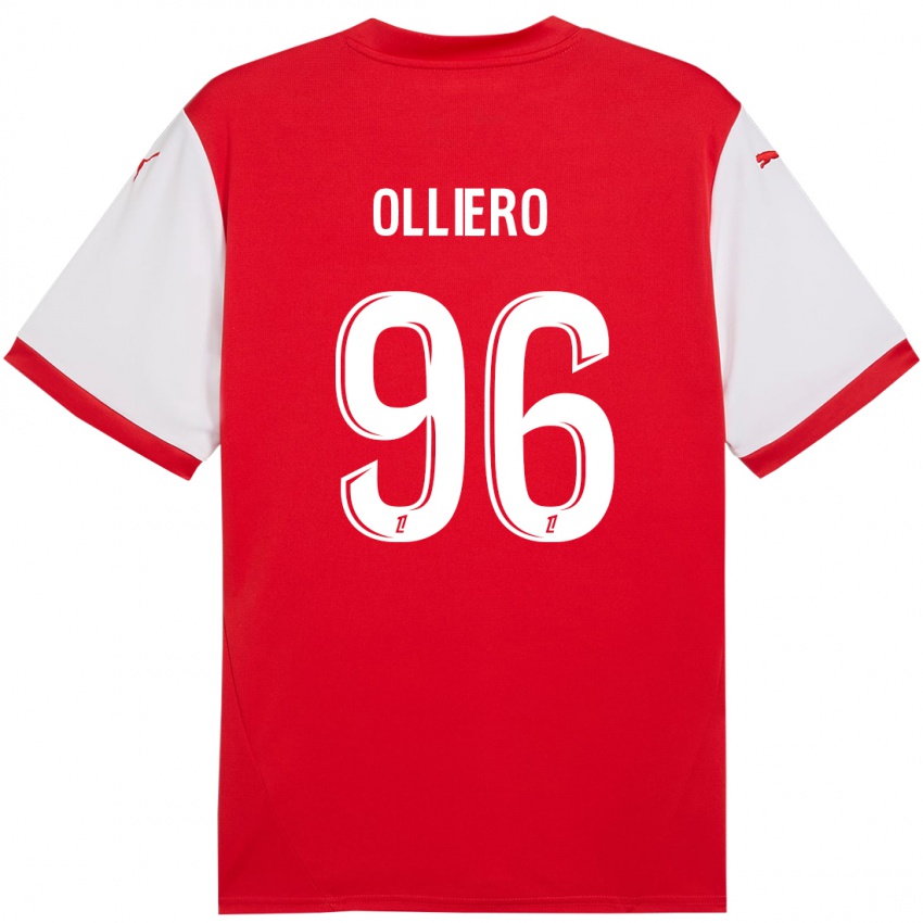 Niño Camiseta Alexandre Olliero #96 Rojo Blanco 1ª Equipación 2024/25 La Camisa