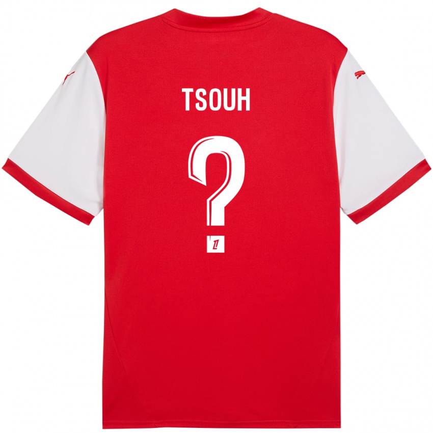 Niño Camiseta Justin Tsouh #0 Rojo Blanco 1ª Equipación 2024/25 La Camisa