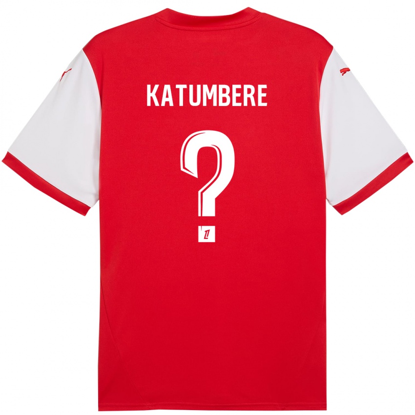 Niño Camiseta Noah Katumbere #0 Rojo Blanco 1ª Equipación 2024/25 La Camisa