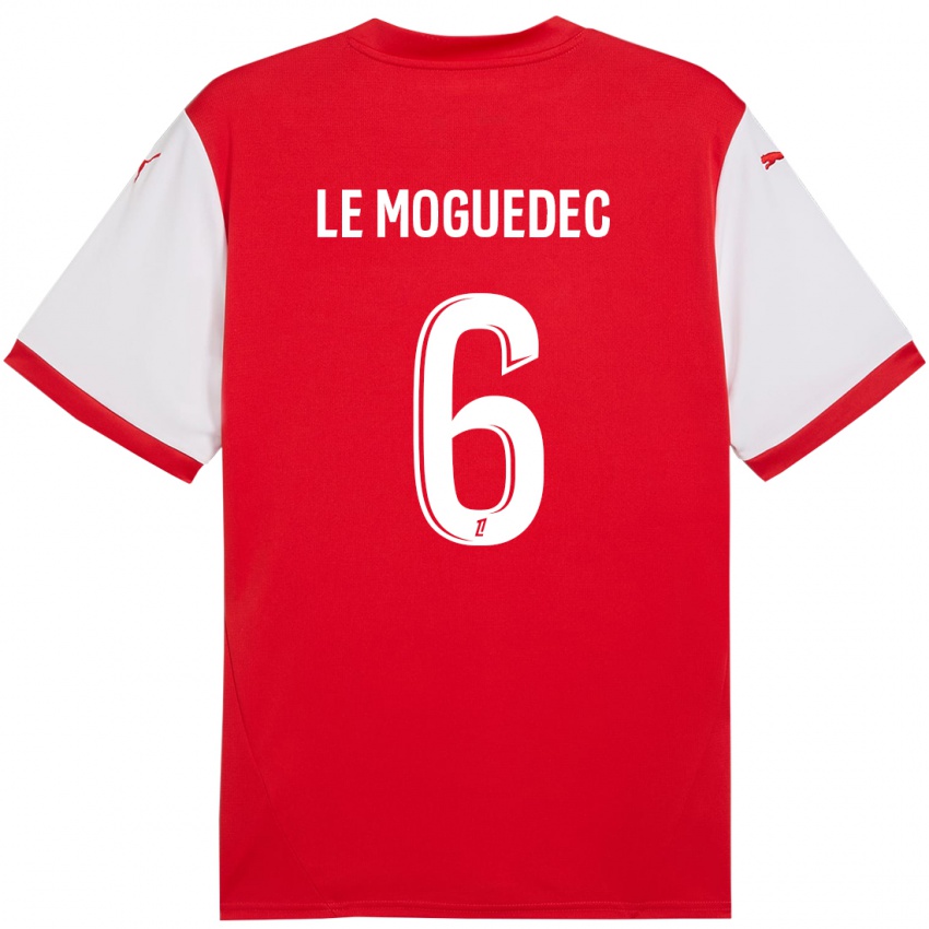 Niño Camiseta Anaële Le Moguédec #6 Rojo Blanco 1ª Equipación 2024/25 La Camisa