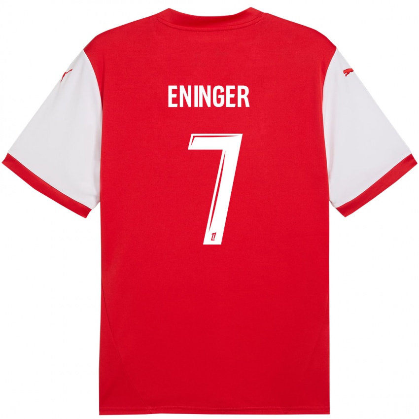 Niño Camiseta Thelma Eninger #7 Rojo Blanco 1ª Equipación 2024/25 La Camisa