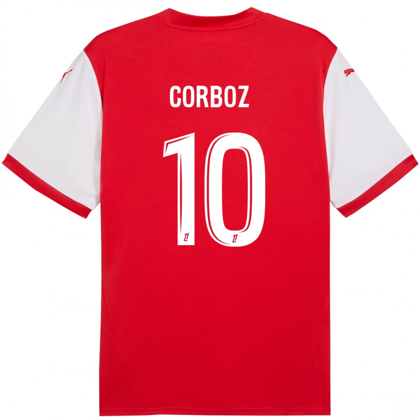 Niño Camiseta Rachel Corboz #10 Rojo Blanco 1ª Equipación 2024/25 La Camisa