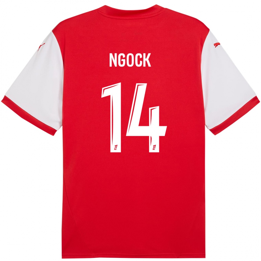 Niño Camiseta Monique Ngock #14 Rojo Blanco 1ª Equipación 2024/25 La Camisa