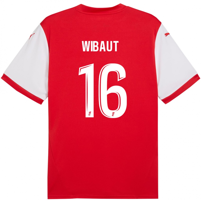 Niño Camiseta Clara Wibaut #16 Rojo Blanco 1ª Equipación 2024/25 La Camisa