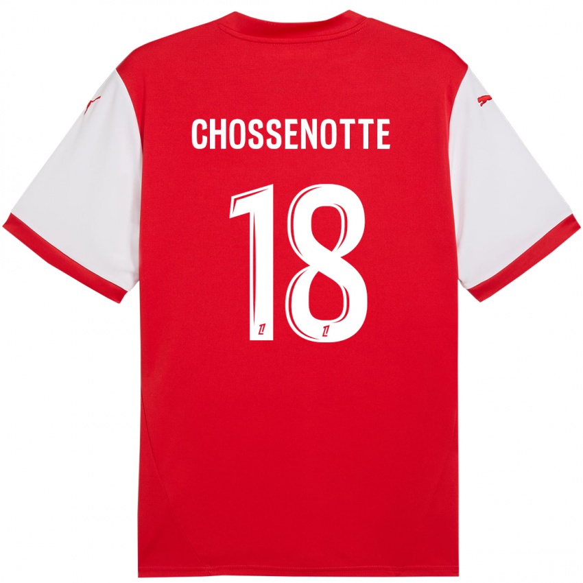 Niño Camiseta Shana Chossenotte #18 Rojo Blanco 1ª Equipación 2024/25 La Camisa