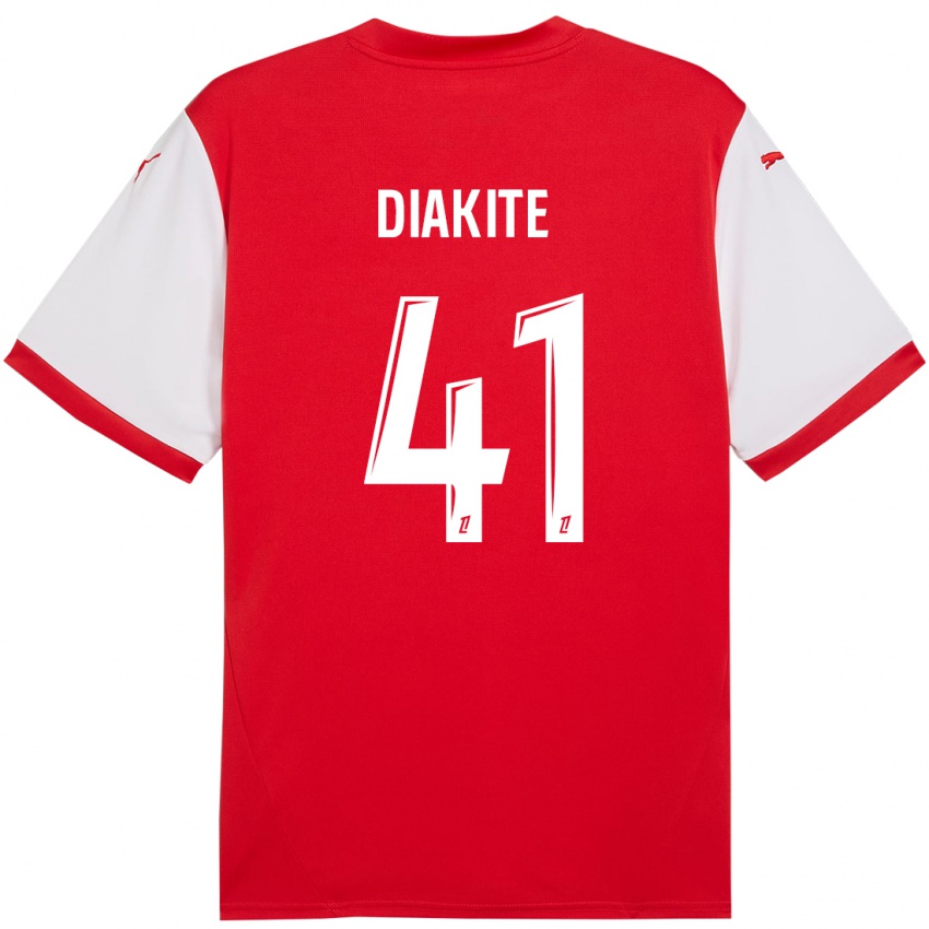 Niño Camiseta Ibrahim Diakité #41 Rojo Blanco 1ª Equipación 2024/25 La Camisa