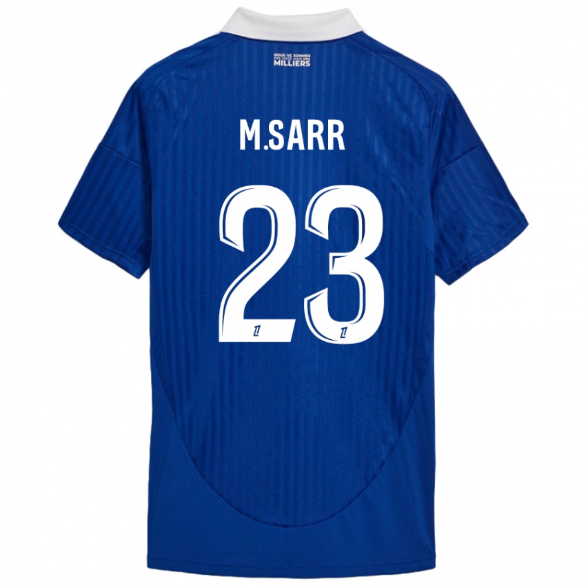 Niño Camiseta Mamadou Sarr #23 Azul Blanco 1ª Equipación 2024/25 La Camisa