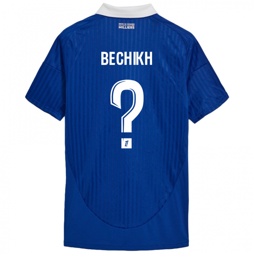 Niño Camiseta Mohamed Bechikh #0 Azul Blanco 1ª Equipación 2024/25 La Camisa